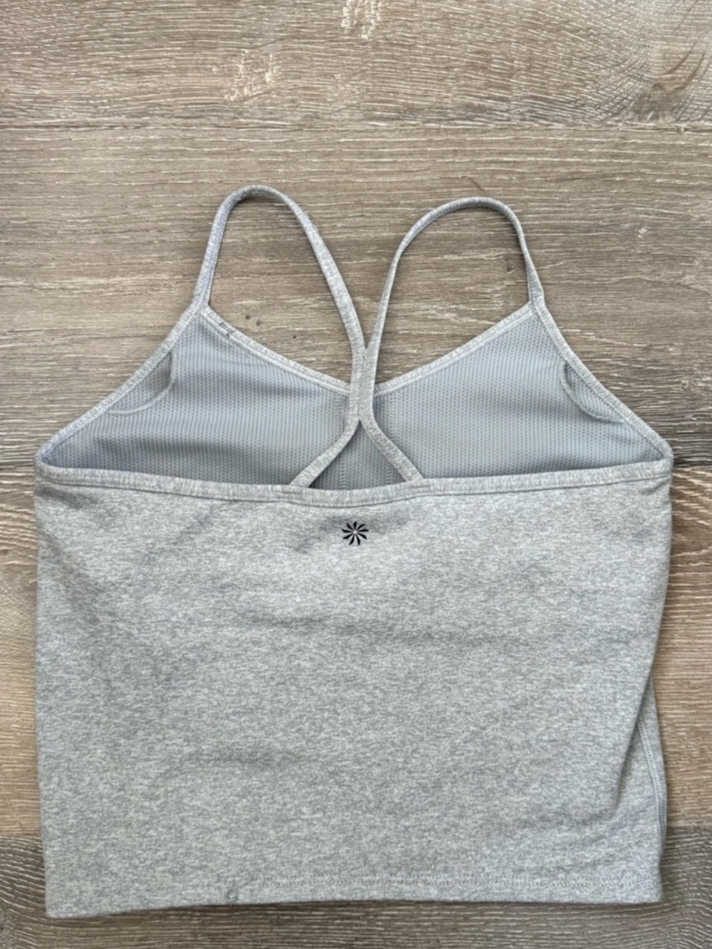 Athleta Light Gray Strappy Sports Tank